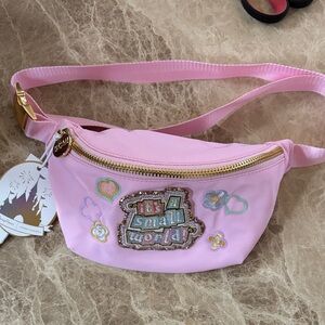 Stoney Clover Lane Pink Embroidered Fanny
